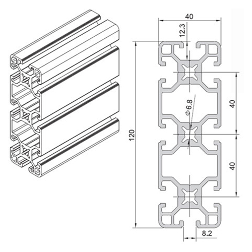 40120 Aluminium Extrusion Profile