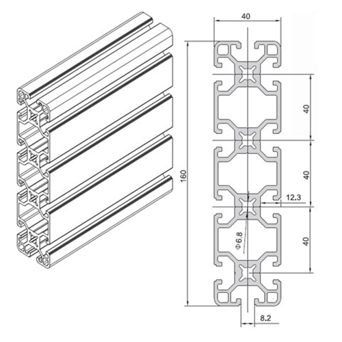 40160 Aluminium Extrusion Profile