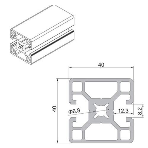4040-2N Aluminium Extrusion Profile