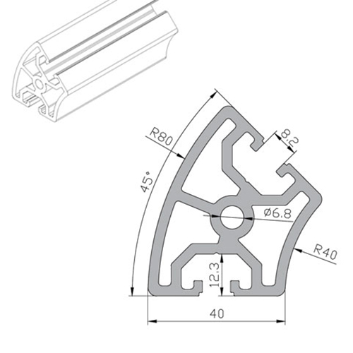 4040-45° Aluminium Extrusion Profile