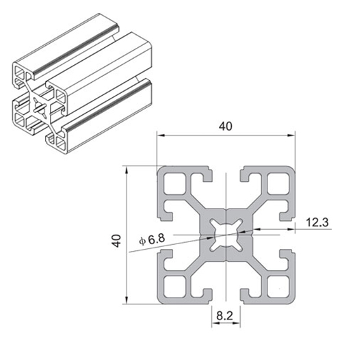 4040 Aluminium Extrusion Profile
