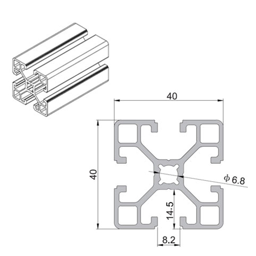 4040L Aluminium Extrusion Profile
