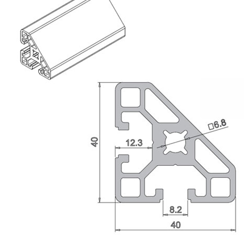4040X Aluminium Extrusion Profile