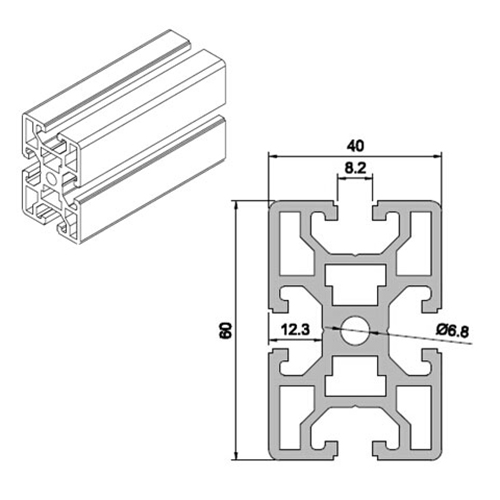 4060 Aluminium Extrusion Profile