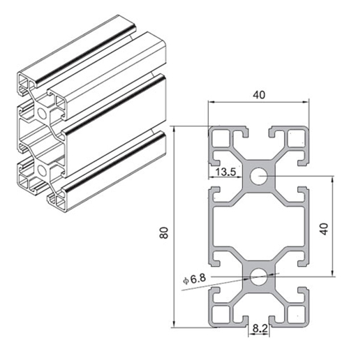 4080L Aluminium Extrusion Profile