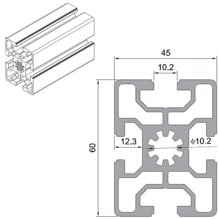 4560W Aluminium Extrusion Profile