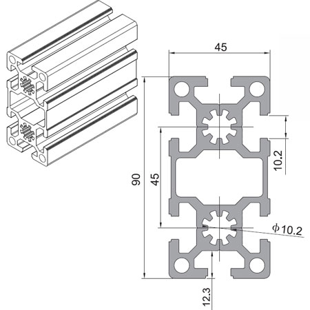 4590W Aluminium Extrusion Profile