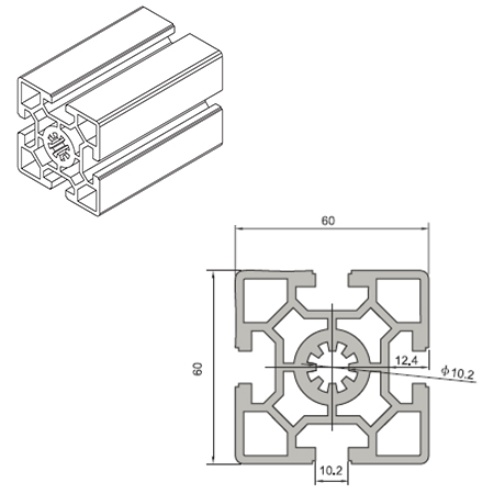 6060-10 Aluminium Extrusion Profile