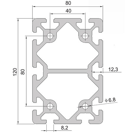 80120 T-Slot Aluminium Extrusion Profile