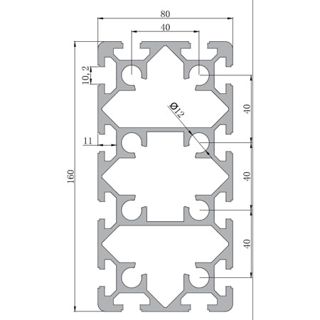 80160-10 T-Slot Aluminium Extrusion Profile