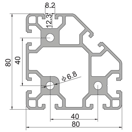 8080X T-Slot Aluminium Extrusion Profile